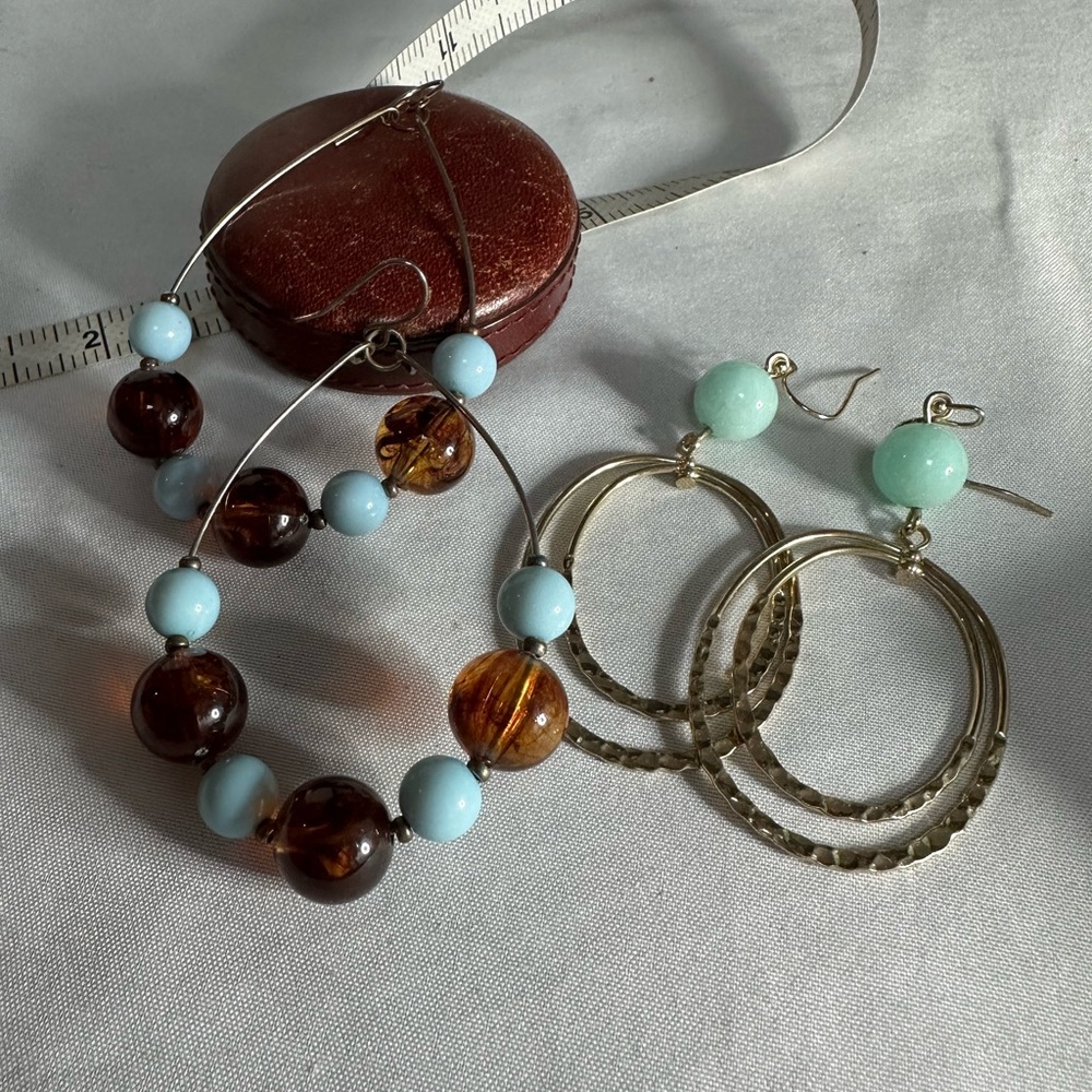 Two fun pair of beaded earrings